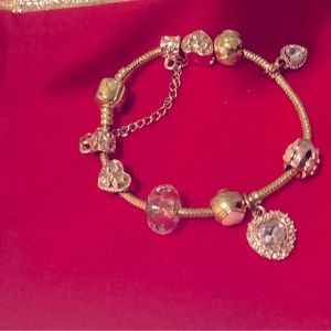 Pretty pink crystal charm bracelet so pretty! New so pretty